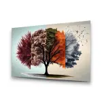 Seasonal Tree - Horizontal Glass Art