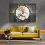 Golden Deer - Horizontal Glass Art