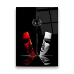 Two Mask - Rectangle Glass Art
