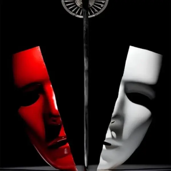 Two Mask - Rectangle Glass Art