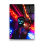 Neon Mask - Rectangle Glass Art