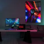 Neon Mask - Rectangle Glass Art