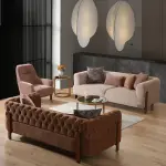 Cratos Wood Sofa Set (3+3+1+1)