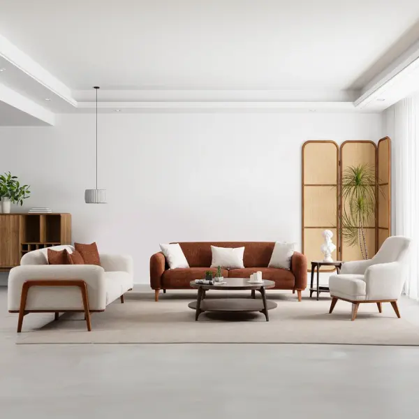 Luna Wooden Sofa Bed Set (3+3+1+1)