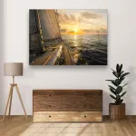 Sailboat and Sunset - Horizontal Glass Art