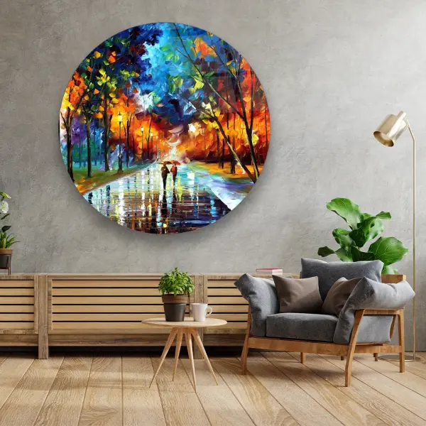 Spring Painted - Circle Glass Art