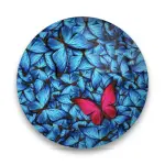 Butterfly Illustration - Circle Glass Art