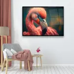 Flamingo - Horizontal Glass Art