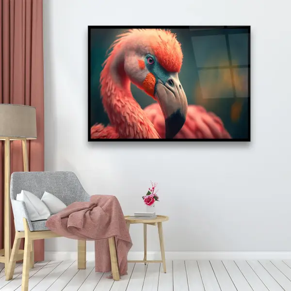 Flamingo - Horizontal Glass Art