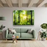 Sunrise and Forest - Horizontal Glass Art