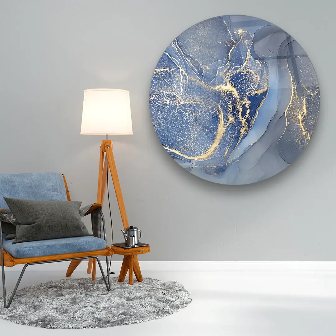 Gray and Shine - Circle Glass Art