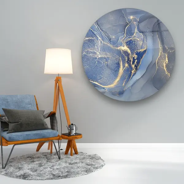 Gray and Shine - Circle Glass Art