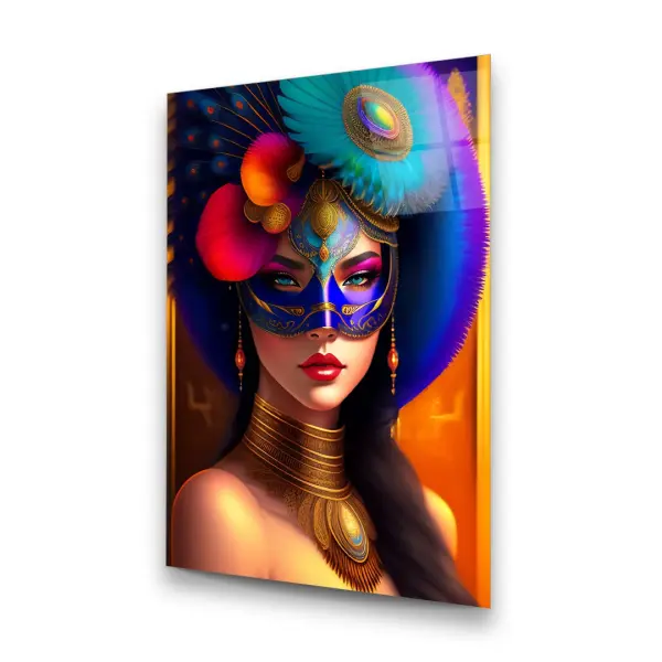 Masked Character - Rectangle Glass Art