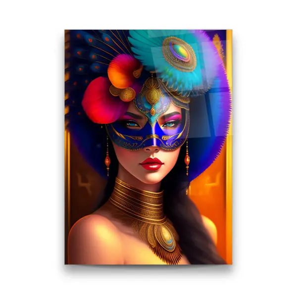 Masked Character - Rectangle Glass Art