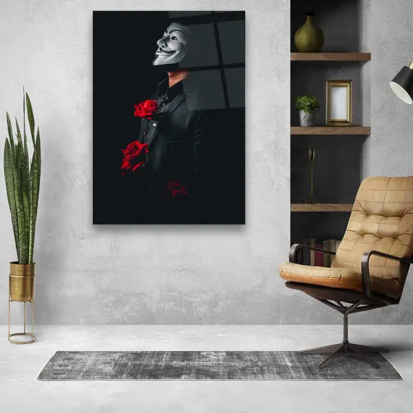 V For Vendetta - Rectangle Glass Art