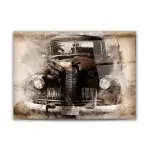 Old British Car - Horizontal Glass Art