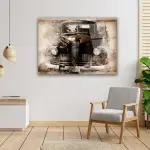 Old British Car - Horizontal Glass Art