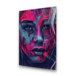 Painted Portrait - Rectangle Glass Art