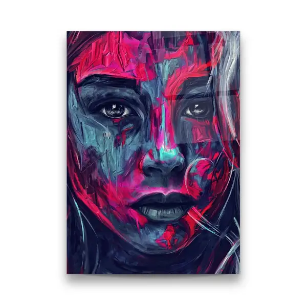 Painted Portrait - Rectangle Glass Art