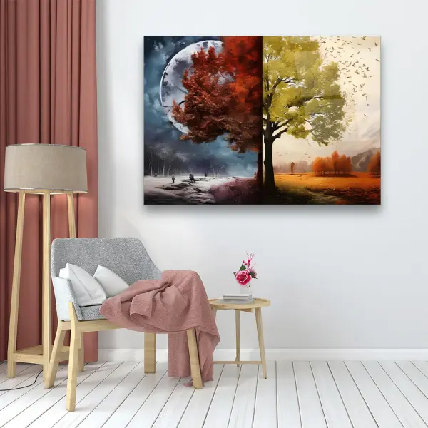 Darkness and Light - Horizontal Wall Glass Art