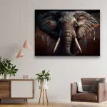 Elephant Portrait - Horizontal Glass Art