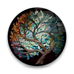 Tree of Life 3 - Circle Wall Glass Art