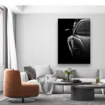 Black Car - Rectangle Glass Art