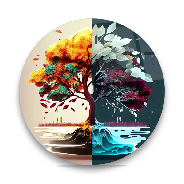 Tree Of Life - Circle Wall Glass Art