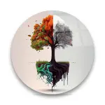 Tree of Life 4 - Circle Wall Glass Art