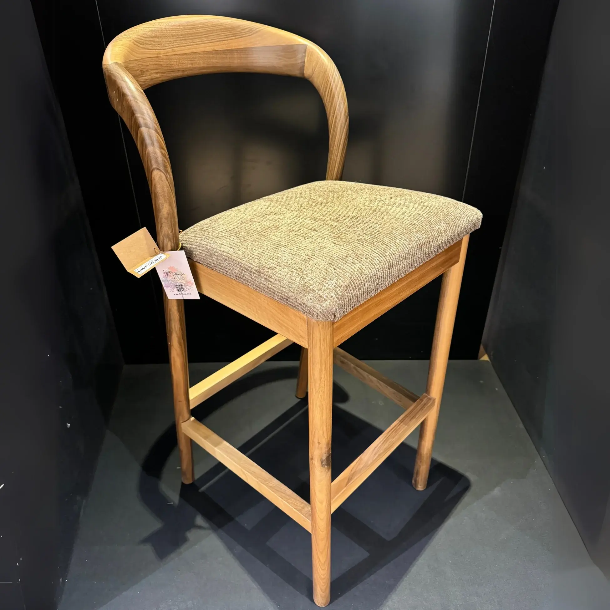 Walnut Oslo Bar Chair - Longleg