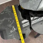 Ferozzi B4 Black Marble-Style Nesting Table Set with Solid Wood Legs