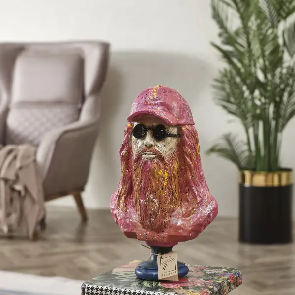 Leonardo Da Vinci Bust Sculpture 16.5" - Statues (Handmade)