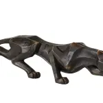 Cubic Panther Statue Sculpture 28.3" (Handmade)