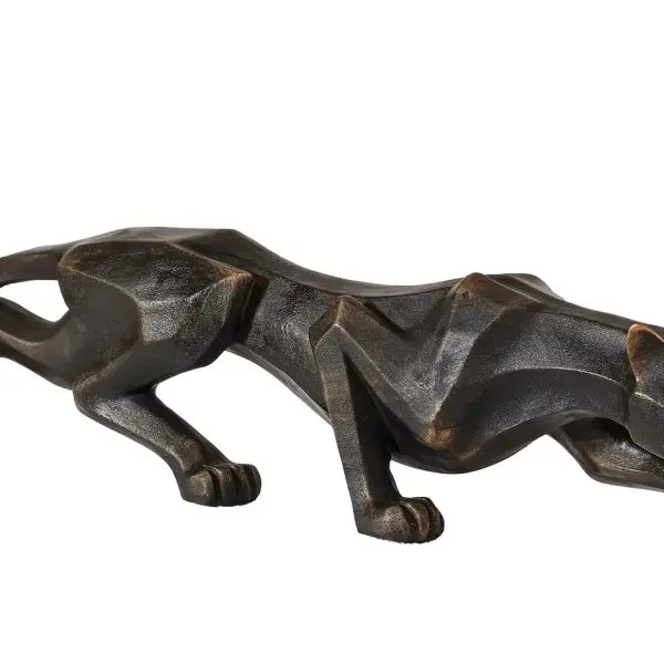 Cubic Panther Statue Sculpture 28.3" (Handmade)