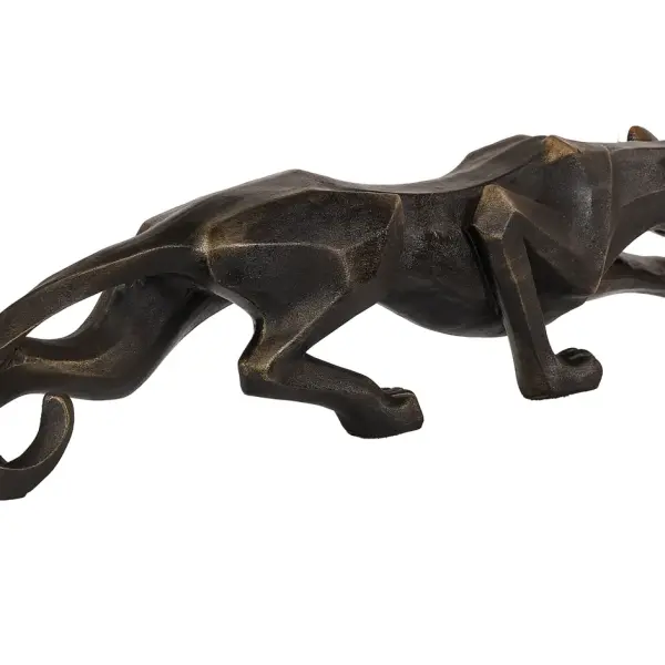 Cubic Panther Statue Sculpture 28.3" (Handmade)