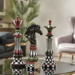 Large Chess Piece Sculpture Three-piece set 15.7" (Handmade)