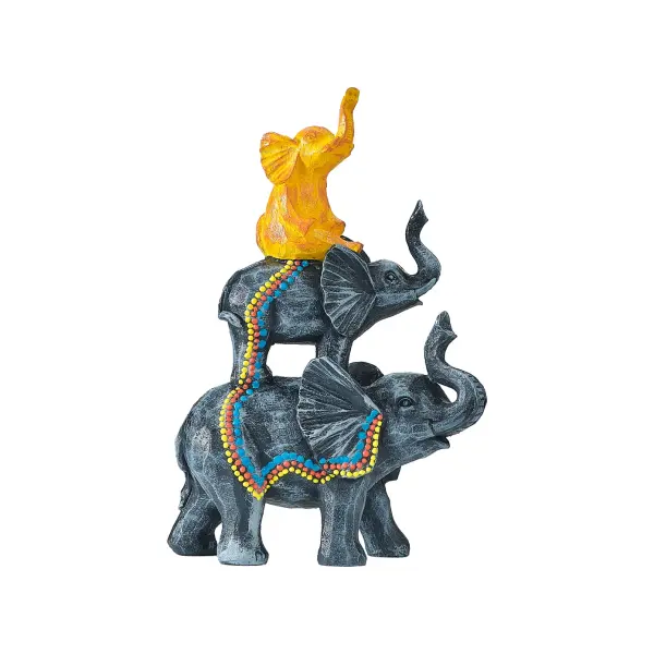 Stacked Cheerful Elephant - Statues (Handmade)