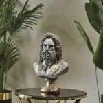 Zeus Bust Sculpture - Statue 14.1" (Handmade)