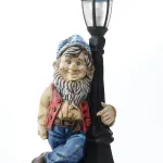 Dwarf Street Lamp with Lantern - Sculpture (Handmade)