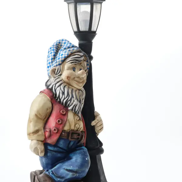 Dwarf Street Lamp with Lantern - Sculpture (Handmade)