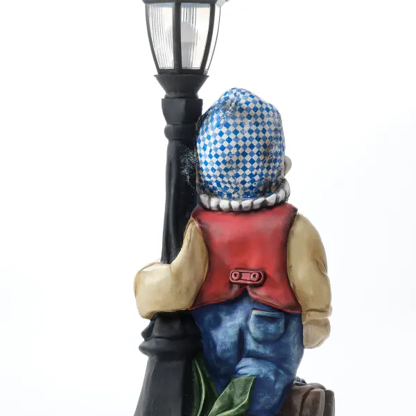 Dwarf Street Lamp with Lantern - Sculpture (Handmade)