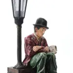 Ferozzi Chaplin and Dog Street Lamp - Sculpture Garden & Home Decor (Handmade)