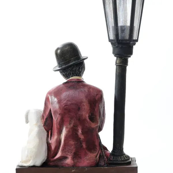 Ferozzi Chaplin and Dog Street Lamp - Sculpture Garden & Home Decor (Handmade)