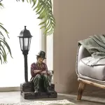 Ferozzi Chaplin and Dog Street Lamp - Sculpture Garden & Home Decor (Handmade)