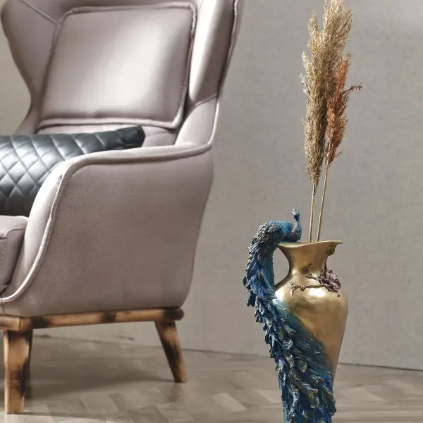 Peacock Decorated Vase (Handmade)
