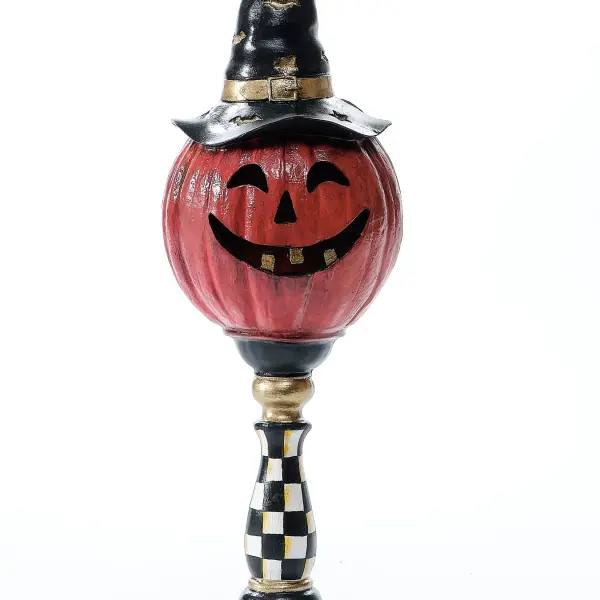 Painted Halloween Pumpkin Column (Handmade)