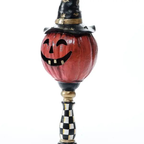 Painted Halloween Pumpkin Column (Handmade)