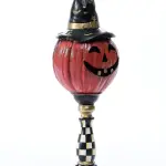 Painted Halloween Pumpkin Column (Handmade)