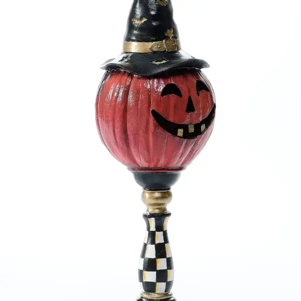 Painted Halloween Pumpkin Column (Handmade)
