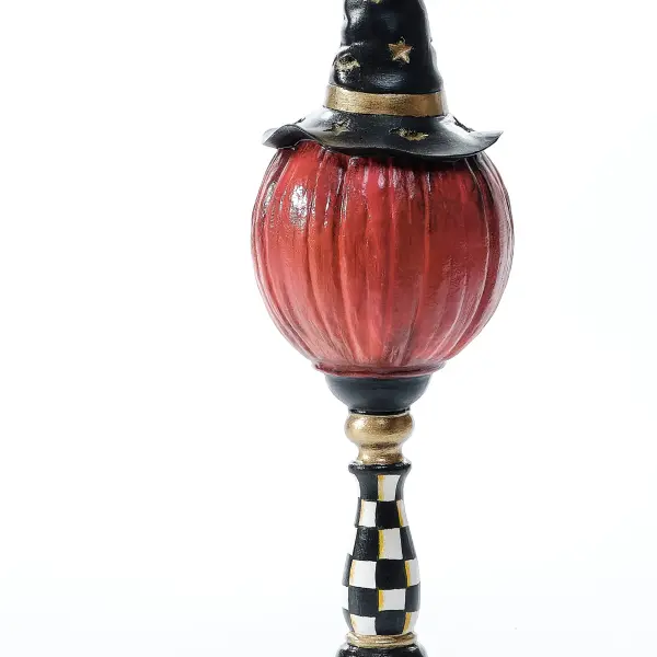 Painted Halloween Pumpkin Column (Handmade)